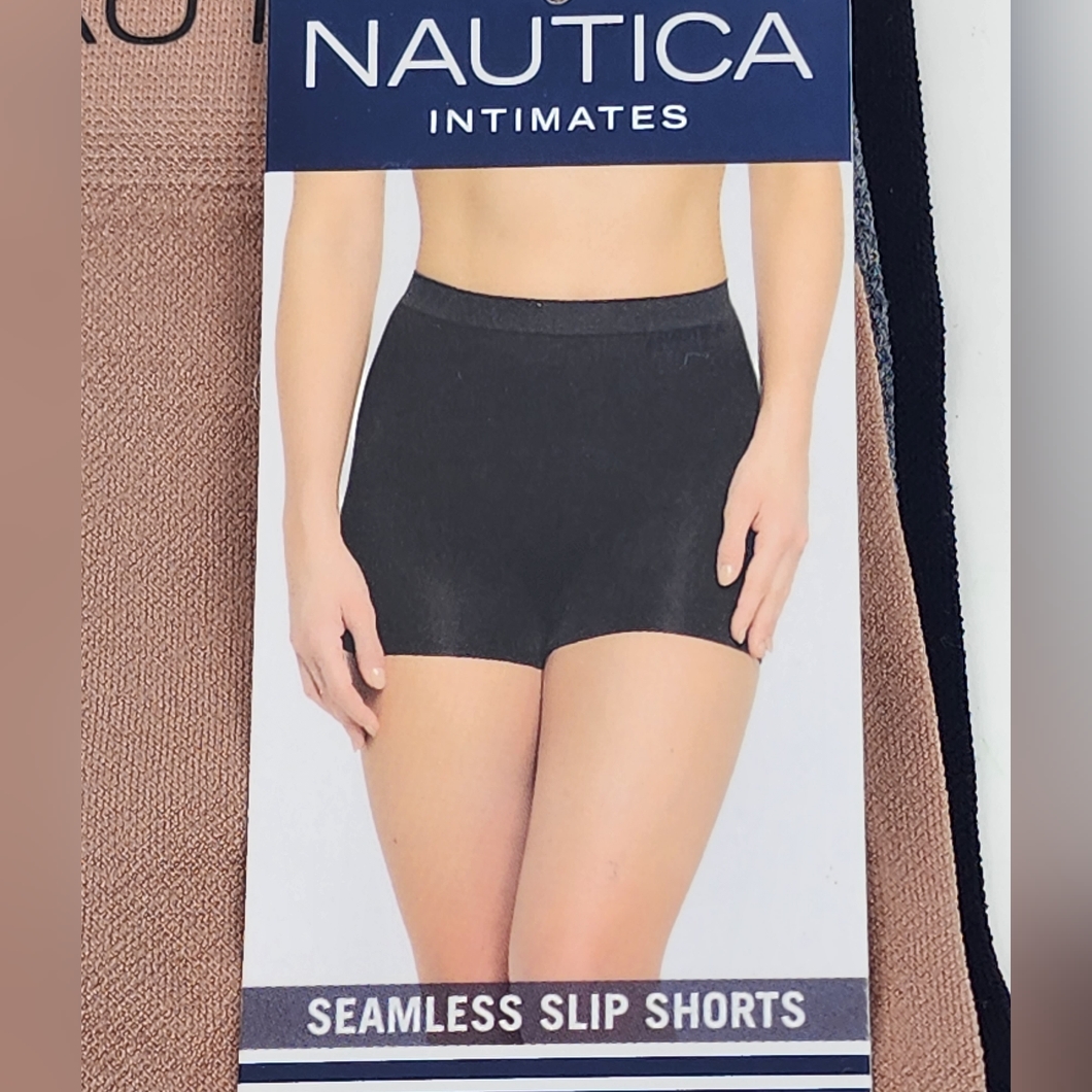 Nautica Seamless Slip Shorts Super Soft Light Weight Smoothing 3 Pack New